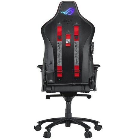 Asus ROG Chariot RGB Gaming Chair, Racing-Car Style, Steel Frame, PU Leather, Memory-Foam Lumbar, 4D Armrests, 145° Recline, Tilt & Class 4 Gas Lift