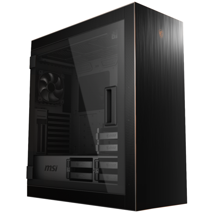 MSI MPG SEKIRA 500G MID-TOWER CASE - BRUSHED ALUMINIUM TEMPERED GLASS
