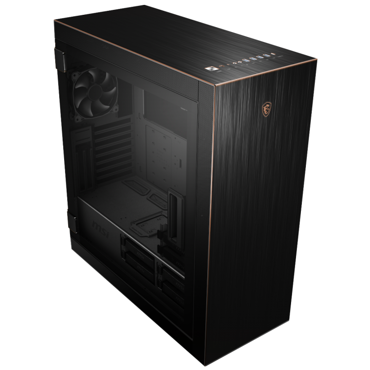 MSI MPG SEKIRA 500G MID-TOWER CASE - BRUSHED ALUMINIUM TEMPERED GLASS