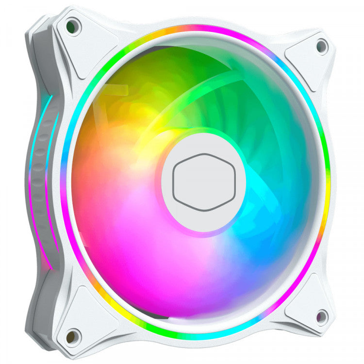 COOLER MASTER MASTERFAN MF120 HALO ARGB LED PWM WHITE CASE FAN - 120MM