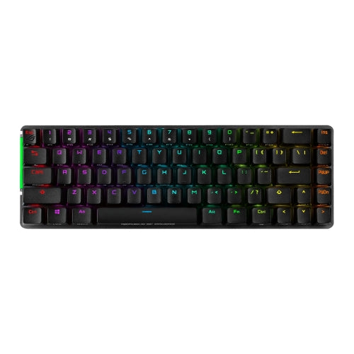 Asus ROG FALCHION Compact 65% Mechanical RGB Gaming Keyboard, Wireless/USB, Cherry MX Red, Per-key RGB Lighting, Touch Panel, 450-hour Battery Life