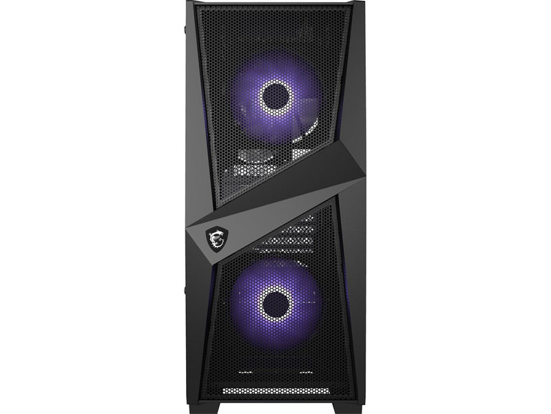 MSI MAG FORGE 100M Mid-Tower RGB Gaming Case - Black Tempered Glass