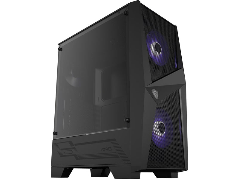 MSI MAG FORGE 100M Mid-Tower RGB Gaming Case - Black Tempered Glass