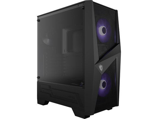 MSI MAG FORGE 100M Mid-Tower RGB Gaming Case - Black Tempered Glass