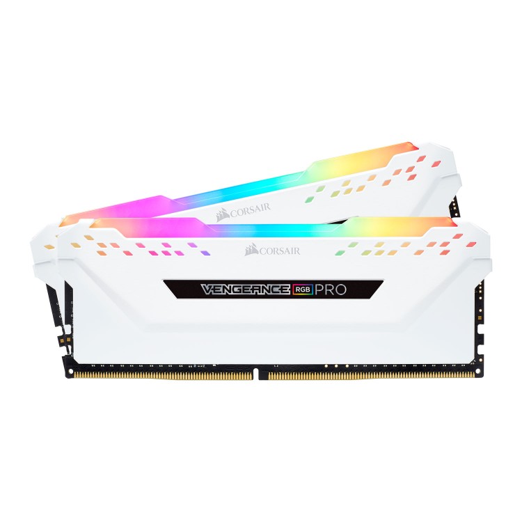 VENGEANCE RGB PRO 16GB (2X8GB) DDR4 PC4-25600C16 3200MHZ DUAL CHANNEL KIT - WHITE