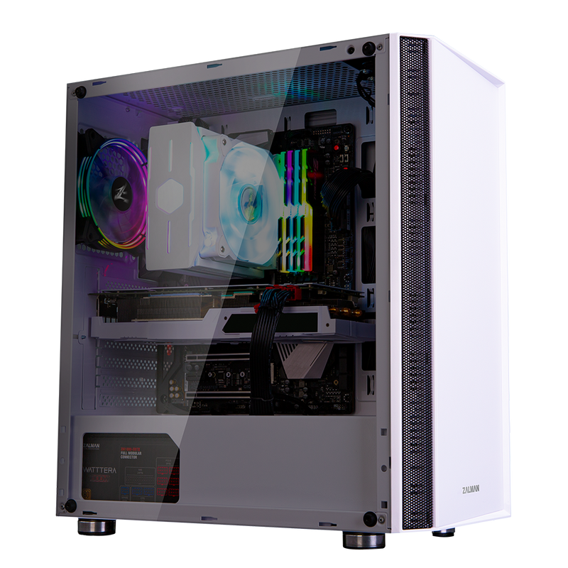 Zalman R2 Mid-Tower Case - White Tempered Glass