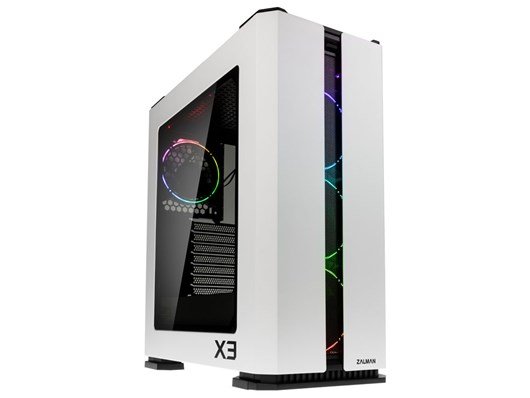 Zalman X3 ARGB Mid-Tower Case - White Tempered Glass